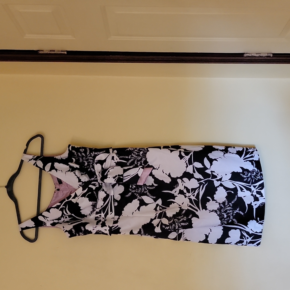 Dress Barn black and White satin dress